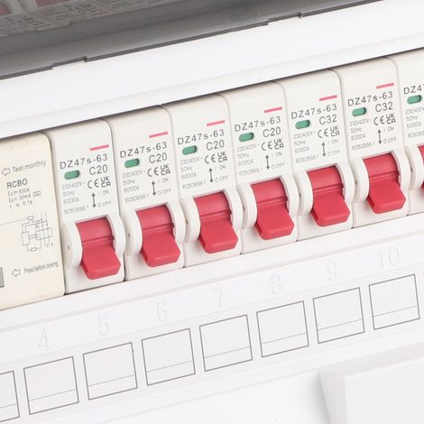Boîte de distribution d'éclairage intérieur version de luxe avec disjoncteur différentiel 8 voies + 2 pôles 63 A (1/5)