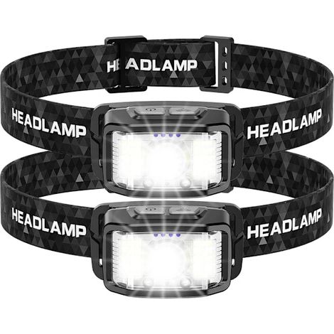 Lampe frontale 2000 lumens avec détecteur de mouvement pour la pêche, le camping et le cyclisme (1/4)