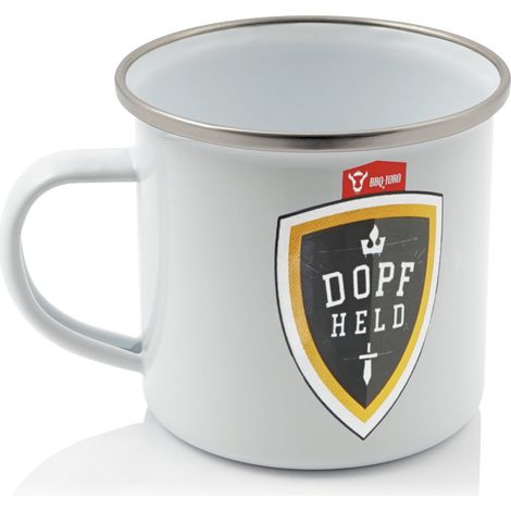BBQ-Toro Emaille Tasse "Dopfheld"  350 ml  Emaillebecher für Camping, Outdoor
