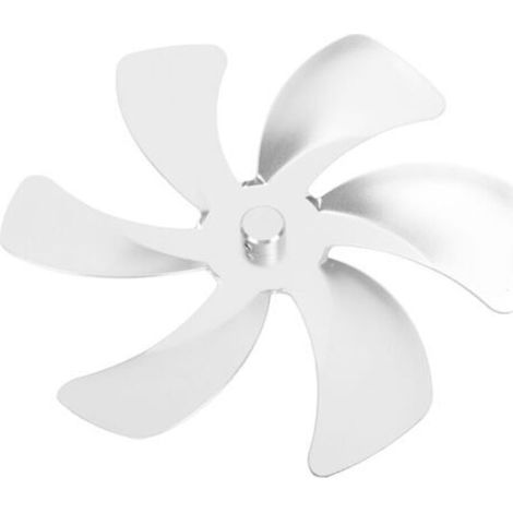 6-flügeliger Ofenlüfter aus Aluminiumlegierung, verbessert die Warmluftzirkulation, Kaminersatz, silberfarben