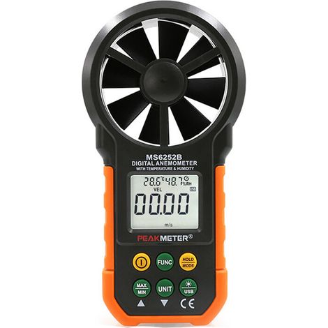 Anémomètre numérique Ordinateur de poche LCD Électronique Vitesse du Mesureur de volume d'air Rétroéclairage  ​(MS6252A (1/5)