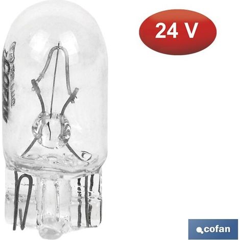 Lampe W5W 24V sans douille pour voiture, moto et tracteur (1/3)