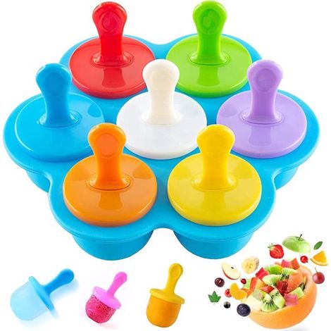 Stampo per gelato in silicone in 2 pezzi, riutilizzabile, ideale per gelato fatto in casa, con bastoncini per ghiaccioli, senza BPA e lavabile in lavastoviglie. (1/5)