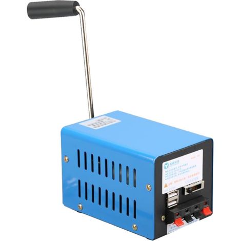 Générateur de à manivelle Chargeur de téléphone à manivelle 20 W 2000 tr/min Portable à , double sortie USB, chargeur de téléphone portable étanche pour intérieur noir (1/5)