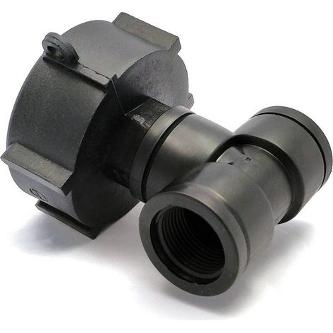 Raccord S60x6 en polypropylène - double sortie femelle 3/4'' BSP pour IBC 1000 litres (1/2)