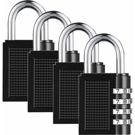 4-Digit Combination Padlock 4 Pack Heavy Duty Combination Lock for Families, Schools, Businesses, Luggage Lockers and Toolboxes (1/5)