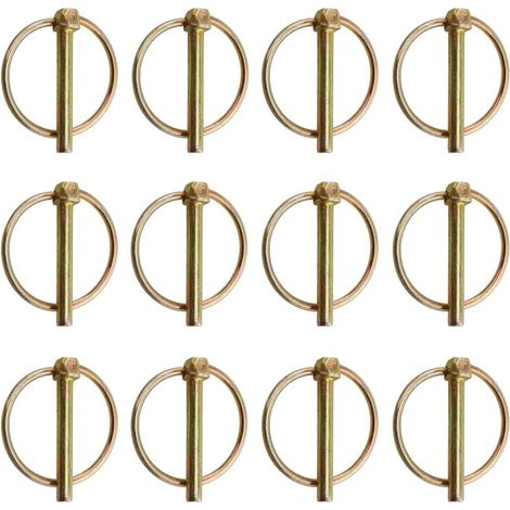 12 Piece M4.5 Bushing Pin, Goupilles Clips,  Goupille Agricole, Goupilles de Sécurité Rondes, Goupilles Clips Agricoles avec Anneau, Goupille de Sécurité, Goupille D'attache Rapide,  pour Tracteurs (1/5)