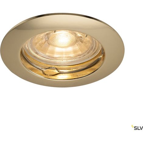 Spot encastré intérieur PIKA rond fixe laiton GU10/QPAR51 50W max - SLV - 1000716 (1/4)