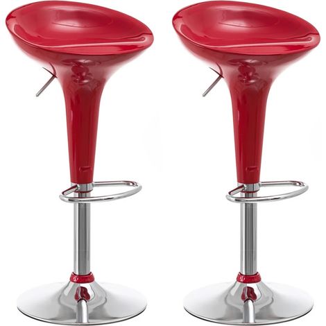Set 2 Sgabelli Cucina Regolabile Acciaio e ABS Sgabello Girevole Bordo Casa Bar (1/5)