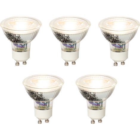 LUEDD Set de 5 bombillas LED GU10 regulables 5W 370lm 3000K