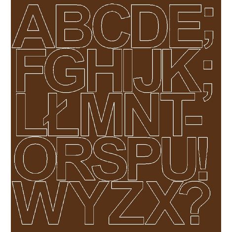 Lettere adesive autoadesive da 10 cm, colore marrone opaco.