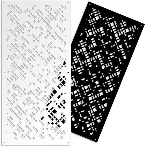 PIXEL - Panneau ajouré en PVC - Brise-soleil - Couleur : blanc - Dimension : 73x148 cm