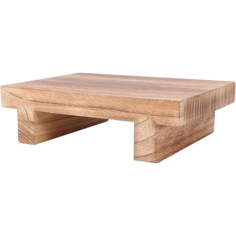 Taburete de madera, taburete multifuncional y estable, madera maciza para camas altas, niños y adultos, cocina y salón, 25 x 18 x 7 cm (madera) (1/5)