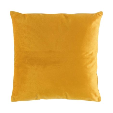Coussin déhoussable en relief effet velours uni Velvetine - Jaune - 40 x 40 cm - Livraison gratuite (1/3)