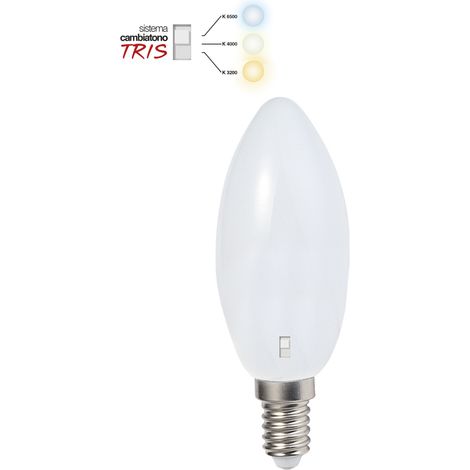 Lampada A Led Oliva 6.5W E14 Tricolor Cambiatono