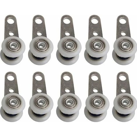 Set of 10 Casters for Bay Windows or Sliding Doors - Metal and Plastic - 4.5 x 1.9 cm (1/4)