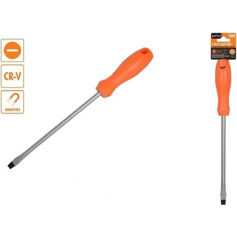 Trade Shop - Cacciavite Giravite 6x125 Mm Con Punta Magnetica A Taglio In Acciaio Cr-v 97501 - (1/2)