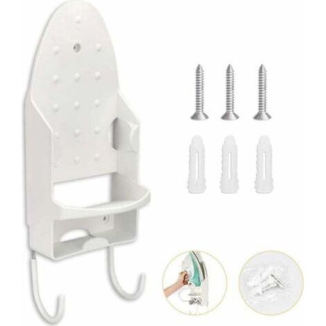 Supporto da parete per asse da stiro con 2 ganci, in PBT - 13,3 x 29,4 cm (1/4)