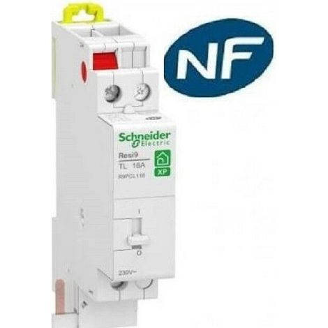 Schneider Electric – Télérupteur unipolaire 16A 230/250V – Raccordement fil rigide ou souple – Conforme CE et NF – R9PCL116