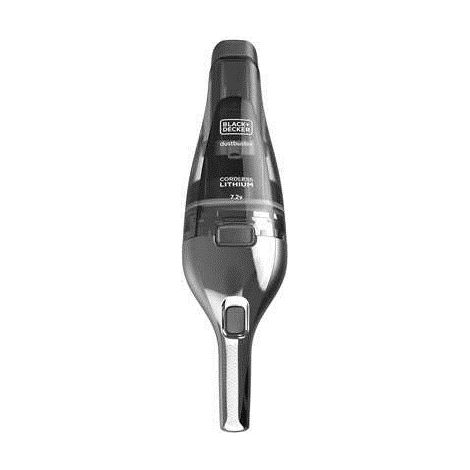 BLACK+DECKER NVC220WC-QW - Aspirateur a main - Dustbuster Lithium 7,2V - EasyGrip - Chrome et Titanium (1/5)