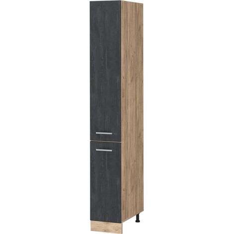 Hochschrank R-Line, Schwarz Beton, 30 cm, Vicco