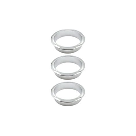Desk Cable Channel - Decorative Ring for Furniture Wire Boxes, Desktop Computer Cable Management, 3 Pieces, (Shiny Silver) (1/5)