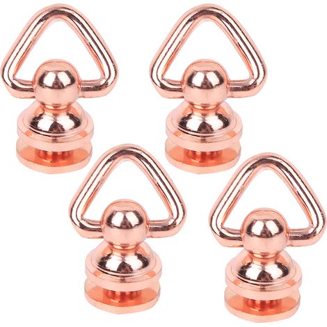Lot de 4 vis à anneau métallique à tête ronde, rivets, clous à pointes rotatives, accessoires de quincaillerie pour le bricolage en cuir, bronze violet (1/5)