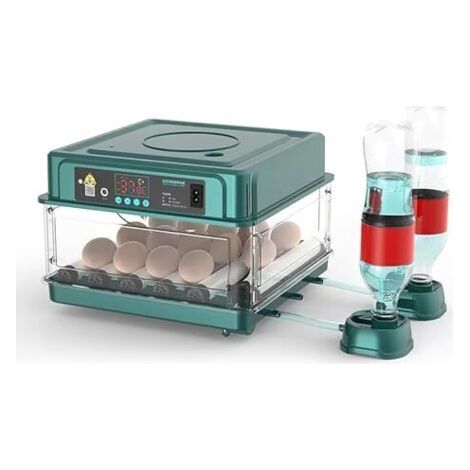 Incubateur entièrement automatique, incubateur pour 10 à 36 œufs avec rotation automatique des œufs et humidification automatique, incubateur avec indicateur d'humidité pour poulets