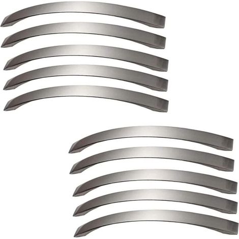 Set di 10 maniglie per mobili da cucina, maniglie da cucina in lega di alluminio spazzolato, adatte per mobili, cassetti, armadi (distanza da centro a centro 160 mm) (1/4)