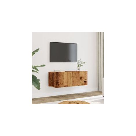 Meubles TV muraux 2 pcs vieux bois 80x30x30 (1/5)
