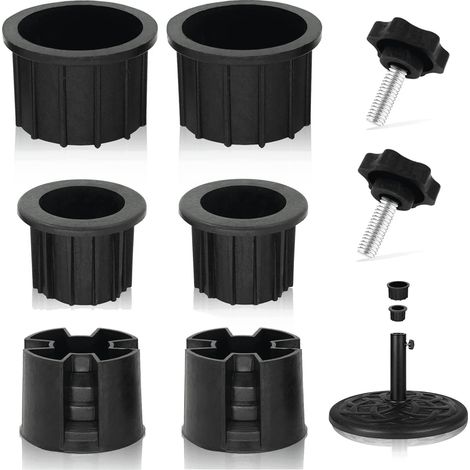 Anneau De Fixation Pour Base De Parasol - Adaptateur Métal Plastique Pour Stabilisation De Tige De Parasol - Convient Parasol De Jardin Plage Piscine Balcon - 8 Pièces (1/5)