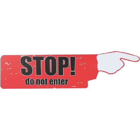 Plaque en bois Stop 69 x 17 cm