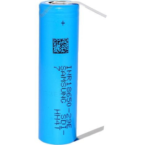 Batteria ricaricabile speciale Li-ion 18650 con linguette a saldare SAMSUNG INR18650-29E E7 3,7V 2900 mAh 8,25A
