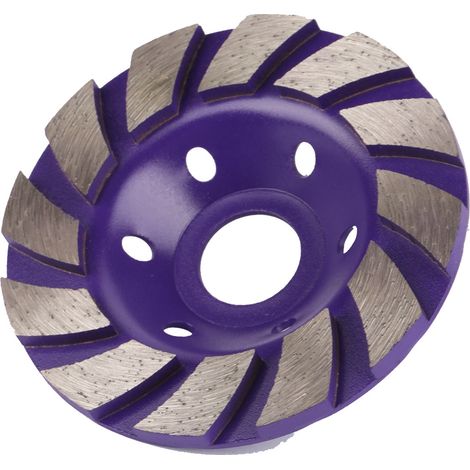Meule diamantée 100 mm x 5 mm, 6 trous, adaptée au marbre, au béton et à la pierre. (1/5)