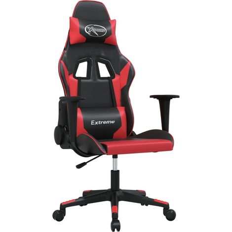Chaise de jeu de massage Noir et rouge Similicuir vidaXL (1/5)
