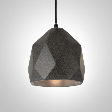 Paco Home Pendelleuchte, E27, Lampe Für Wohnzimmer Esszimmer Küche, Höhenverstellbar Beton-Sandstein-Schwarz, ohne Leuchtmittel