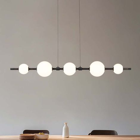 [NEUWERTIG] B-Ware Lucande Pendelleuchte LED-Hängeleuchte Tanira schwarz weiß 140cm, step-dim (1/2)
