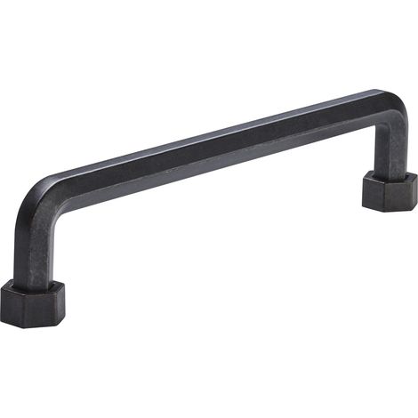 Möbelgriff SW119 BA 160 mm used Look schwarz Bügelgriff mit abnehmbaren Sockeln, 1 Stück (1/5)