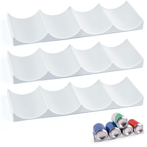 3 estantes universales para nevera – Gris – Organizador de latas/botellas – para nevera, botellero o cocina (1/5)