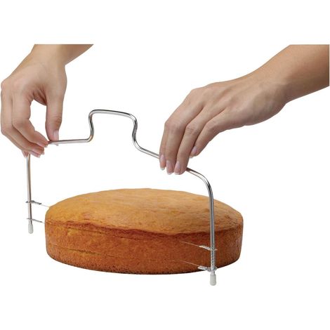 Set di 3 coltelli da torta in acciaio inox, a doppio strato, con separatore a chiave, grado 304, spessore regolabile, utensili da forno (1/5)
