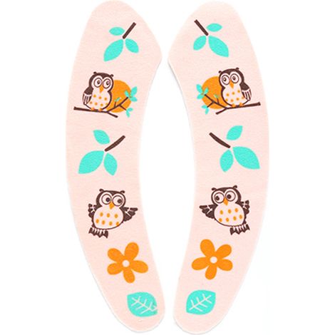 Lot de 2 protège-sièges de toilette adhésifs réutilisables avec motif animal de dessin animé (hibou rose) (1/5)