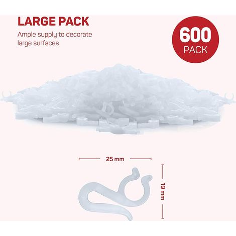 200 clips en plastique pour guirlandes lumineuses de Noël, crochets pratiques, accessoires pour sapin de Noël extérieur, crochets pour guirlandes lumineuses d'extérieur, commerce extérieur (1/5)