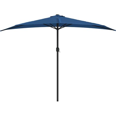 Balcony Parasol with Aluminium Pole Blue 300x155x223 cm Half vidaXL