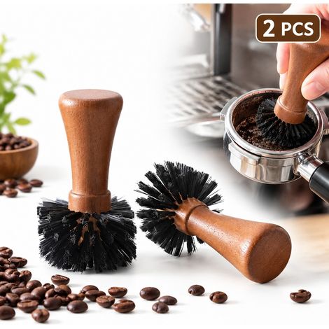2 Pièces, Brosses de Nettoyage pour Porte-Filtres à Café, en Bois, 5.8 cm, pour Bureau, Maquillage (1/5)