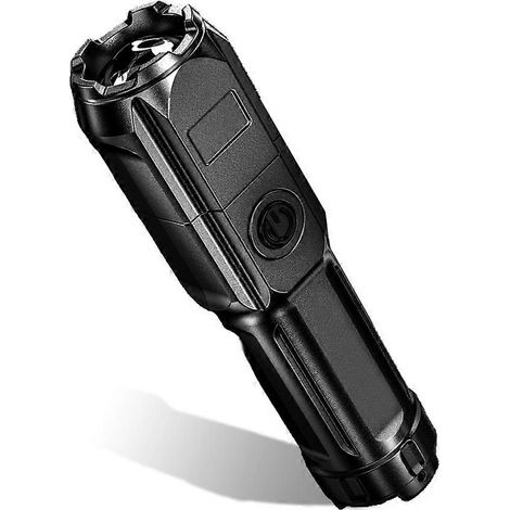 Lampe torche de randonnée portable haute luminosité rechargeable, faisceau lumineux réglable, 3 modes, LED lumineuse réglable