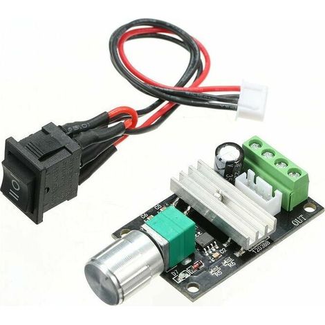 Lot de 2 contrôleurs de vitesse de moteur DC 6V 12V 24V 3A Contrôleur de vitesse PWM avec interrupteur réversible (1/5)