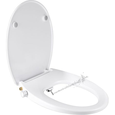 Siège de toilette bidet - Embout de douche WC Bidet Toilette japonaise - Siège de WC avec fermeture automatique - Embout de bidet non électrique à double buse auto-nettoyante (1/5)