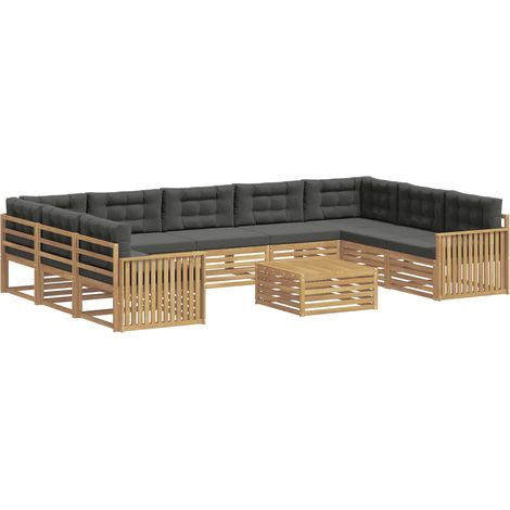 Outdoor Sofa Set 10 pcs White and Anthracite Solid Acacia Wood vidaXL (1/5)