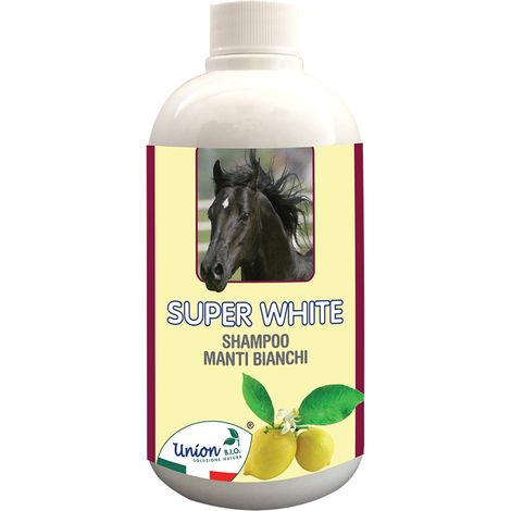 Shampooing Super White Horse Shampooing blanchissant et revitalisant pour les poils gris et blancs 500 ml