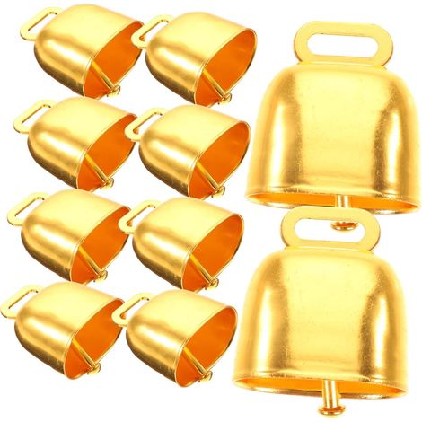 10pièces Cloches pour Bétail sans Perte Ornements Vintage pour Animaux de Ferme Pendentifs Décoratifs Légers et Sonores (1/5)